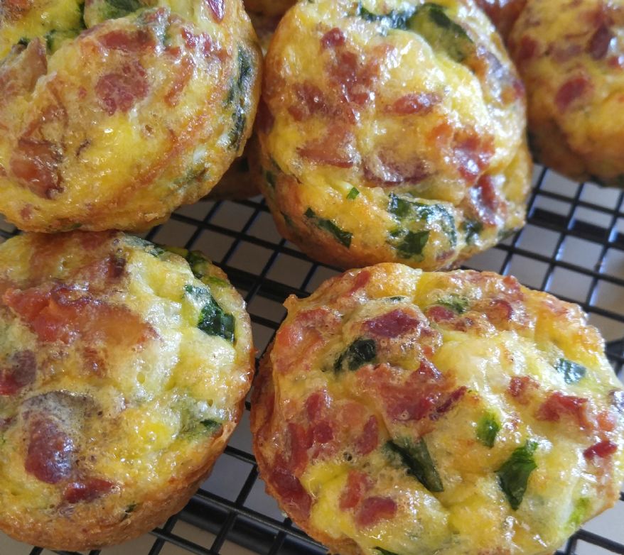 Spinach Swiss and Bacon Egg Muffins